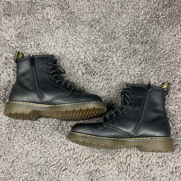Dr Martens Delaney Black Leather Combat Boots Side Zip Womens Size 5 - Picture 4 of 8
